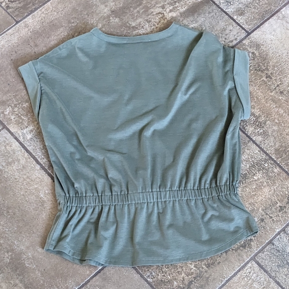 Cleo Petites cargo style drawstring t-shirt top size S Army Green. - Picture 6 of 12